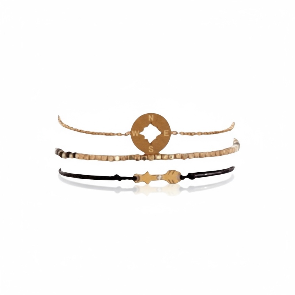 new Loren Olivia ➪ aso Free People FP ➪ 14KGP Boho Arrow Bracelet 3 Piece Set ➪ - Picture 2 of 14